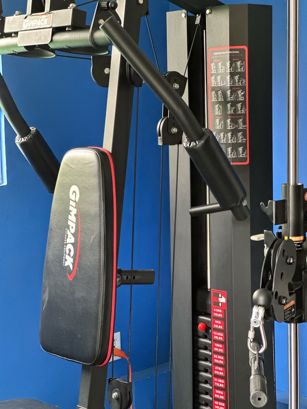 Equipo de gimnasio multifuncional, sucursal Los Alpes